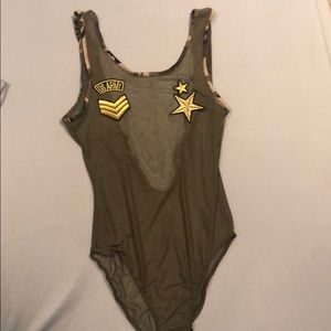 Sheer Army Bodysuit